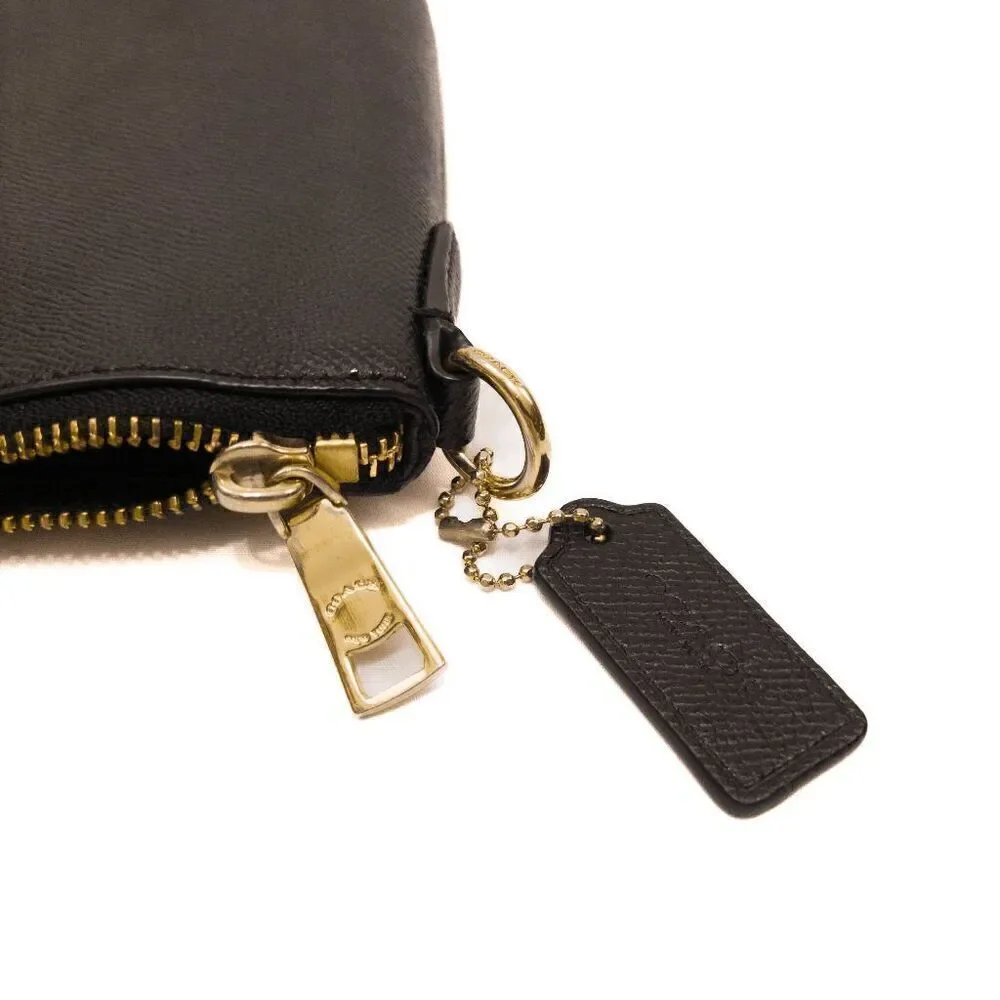 Black Pebbled Leather Coach Crossbody Purse BROKEN STRAP - Picture 3 of 6